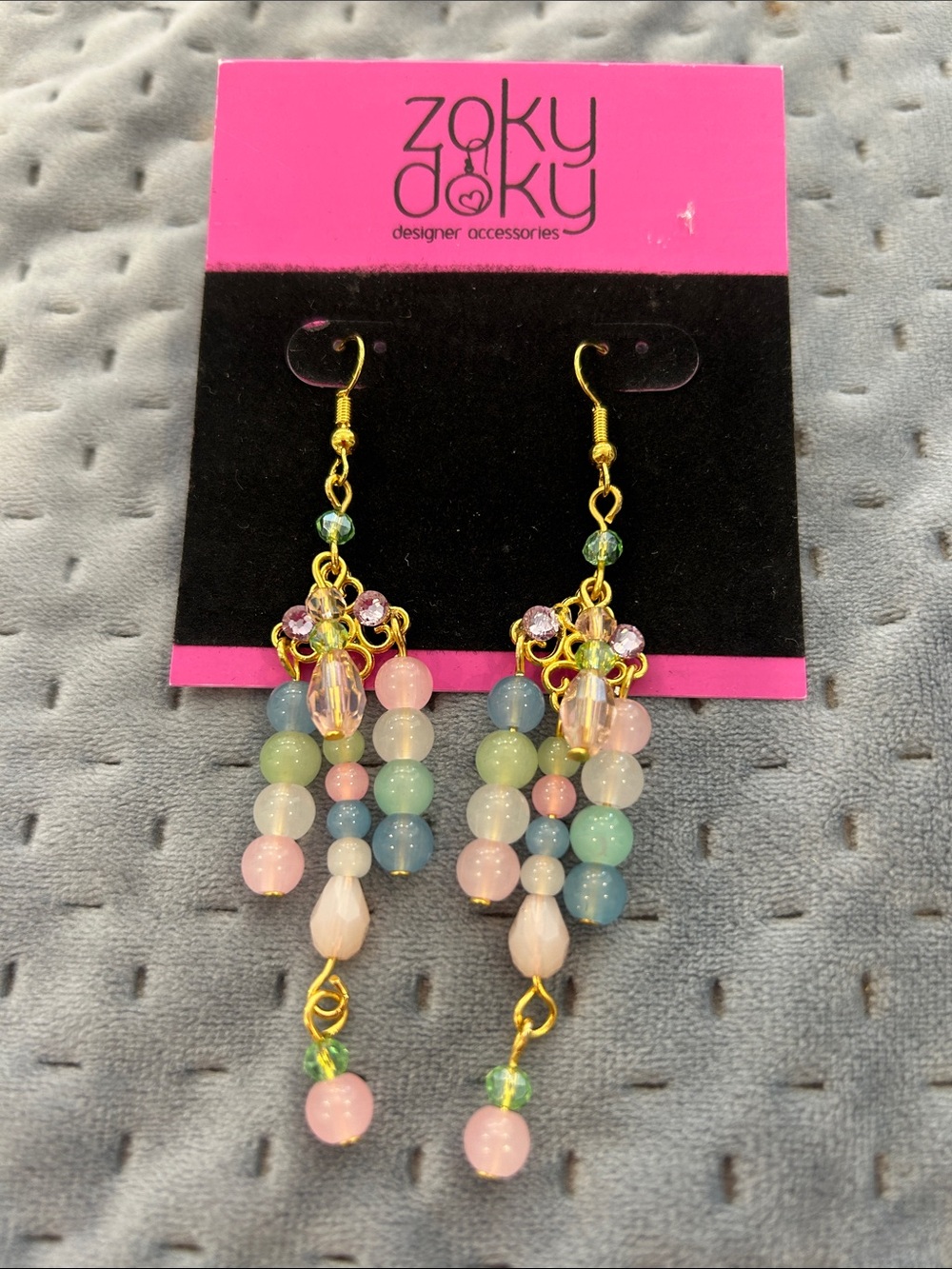 Multicolor Pastel Bead Dangle Earrings - NWT